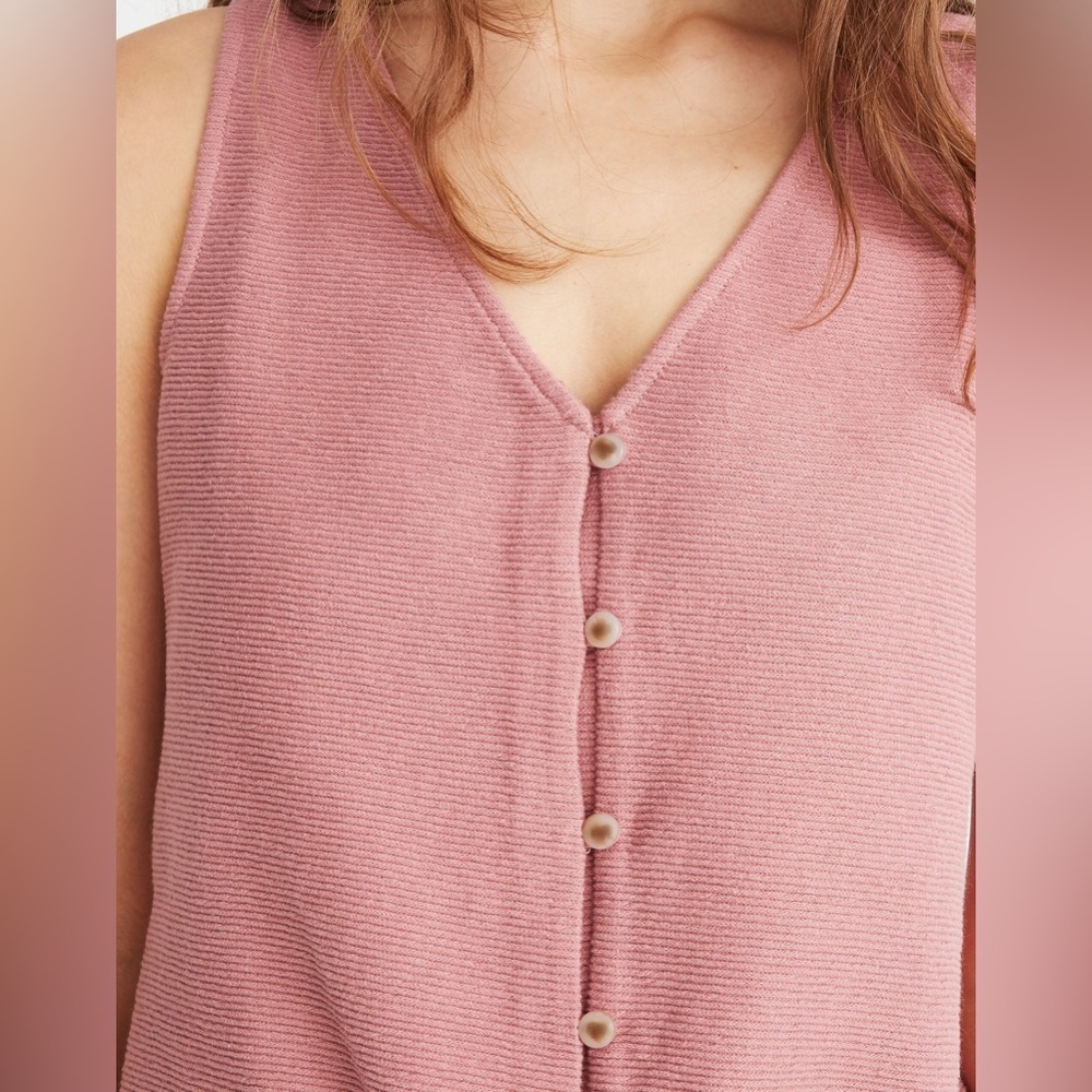 Texture & Thread Button-Front Tie Tank Top - image 3